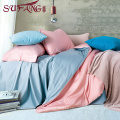 High Quality Hotel Home Bedding Linen Supplier 100% Cotton60s Plain pink Bedding Set